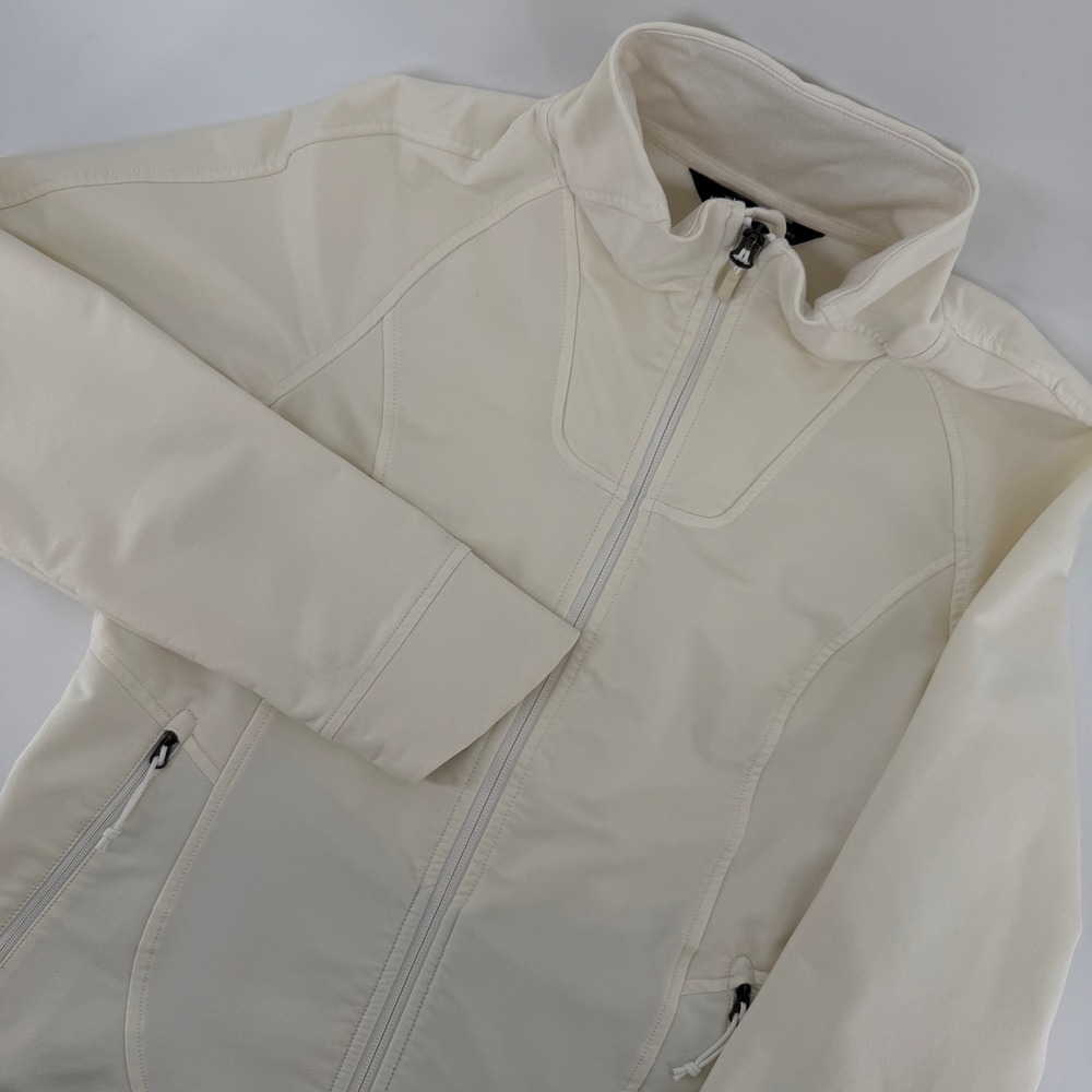 The North Face WindWall Jacket Womens Small Cream Full Zip Softshell Outdoor Run